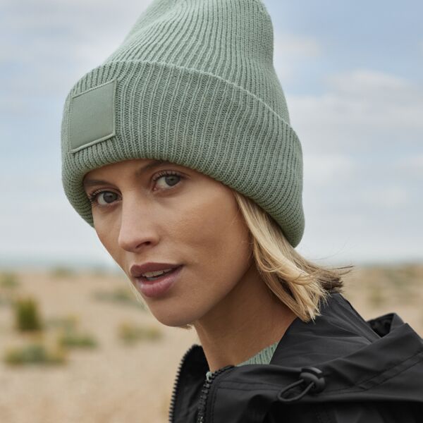 Beechfield Deep Cuff Tonal Patch Beanie Thumbnail